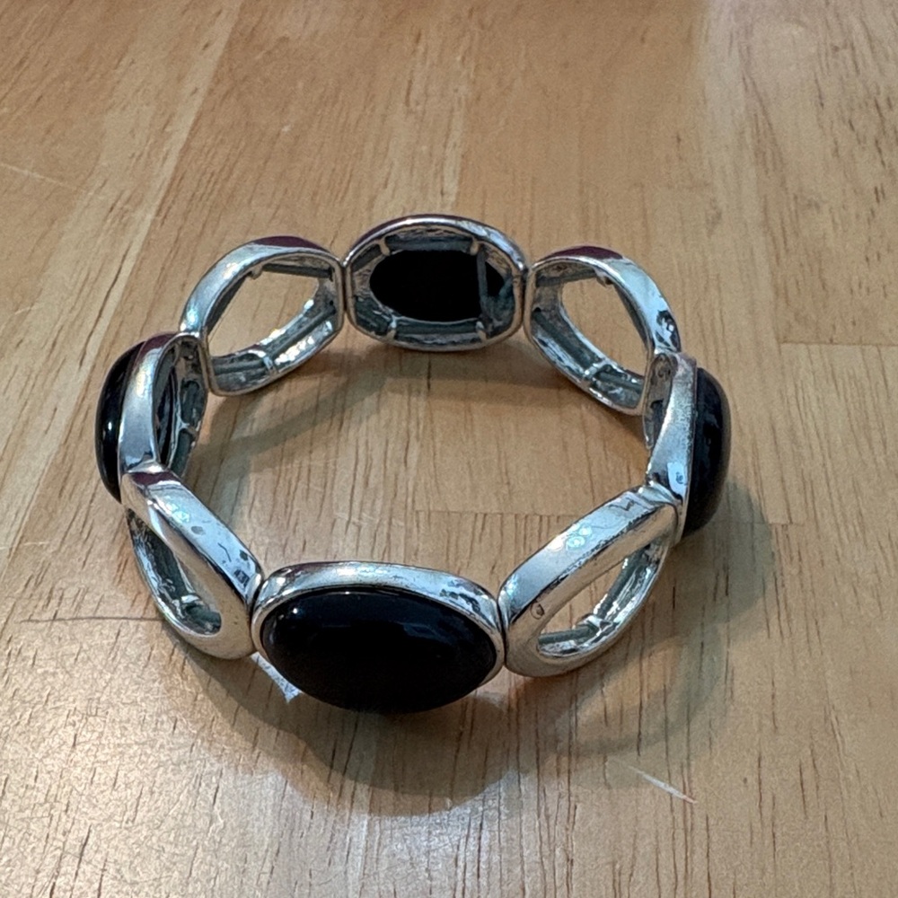 Cute Silver and Black Bracelet